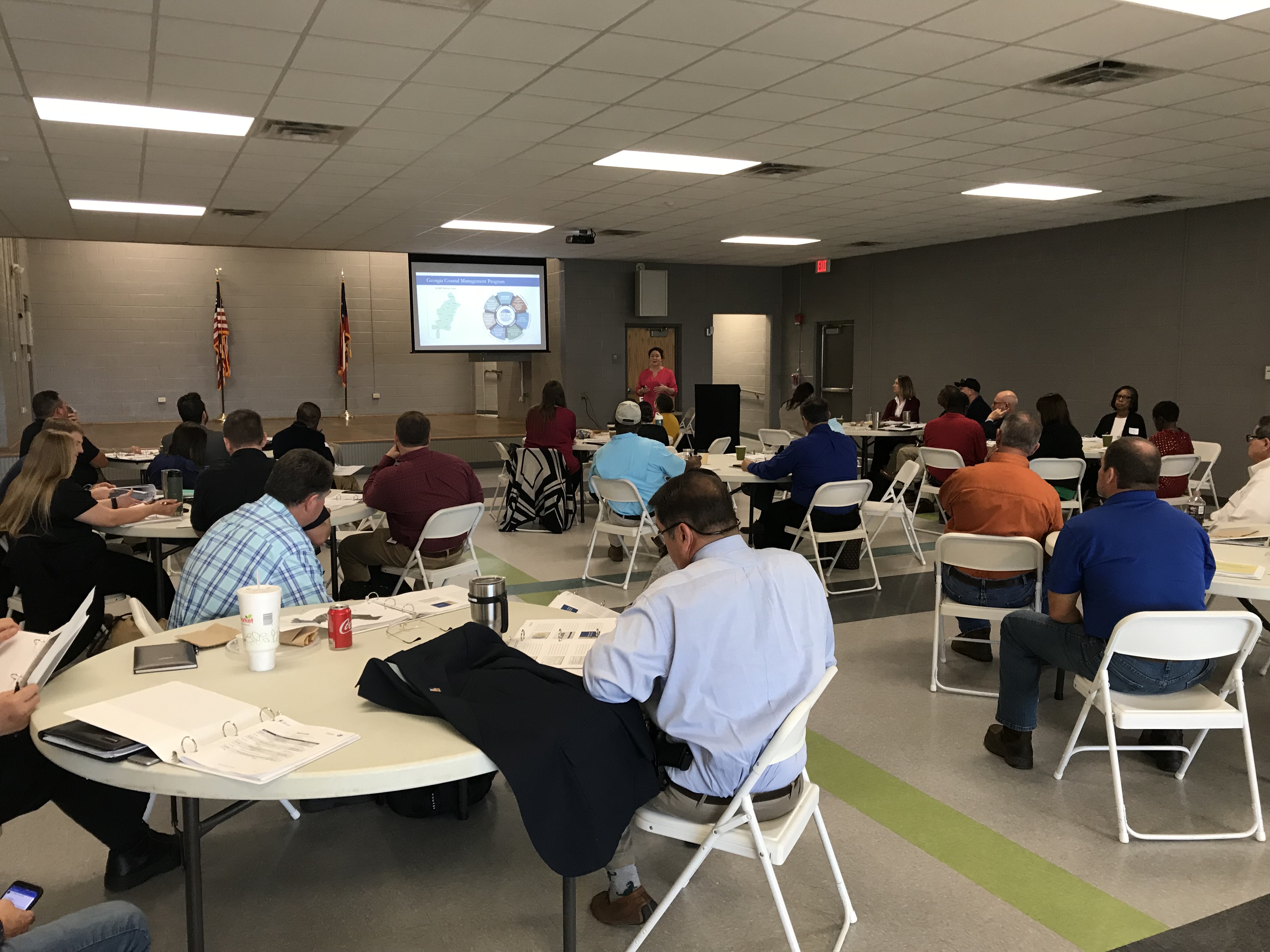 Stakeholders attend the Disaster Recovery and Redevelopment Plan meeting in February in Midway, Ga., in Liberty County.