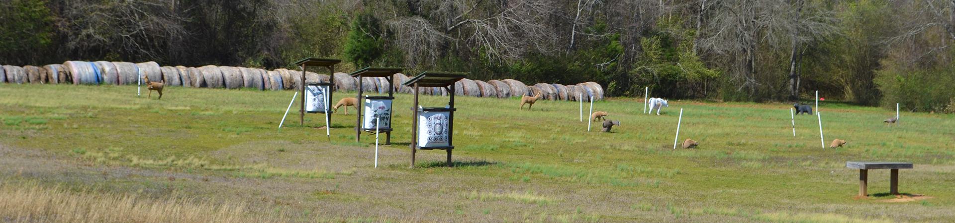 targets at archery range targets at archery range