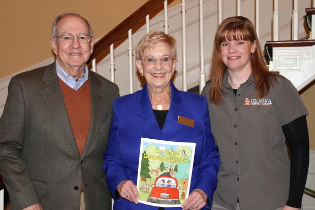 First Lady Sandra Deal with Linda May of Georgia DNR and Brooks Schoen, TERN president. Mrs. Deal holds a copy of the Exploring Georgia's Wildlife coloring book.