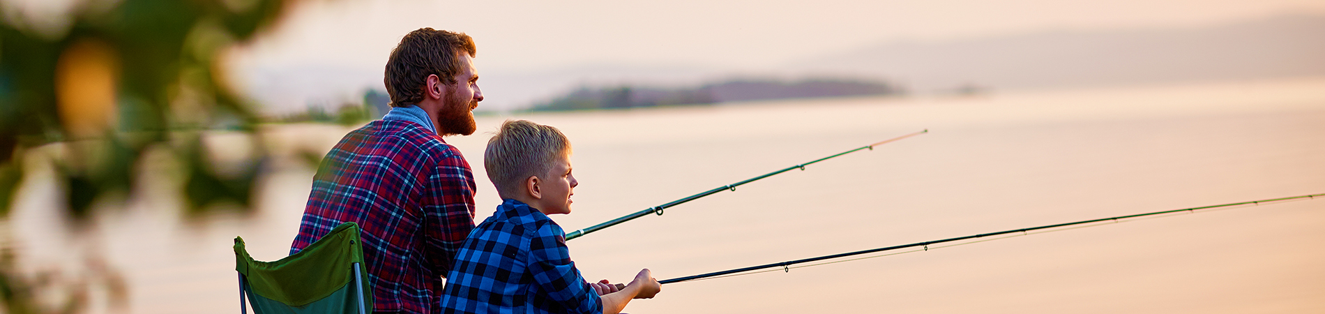 Father and son fish