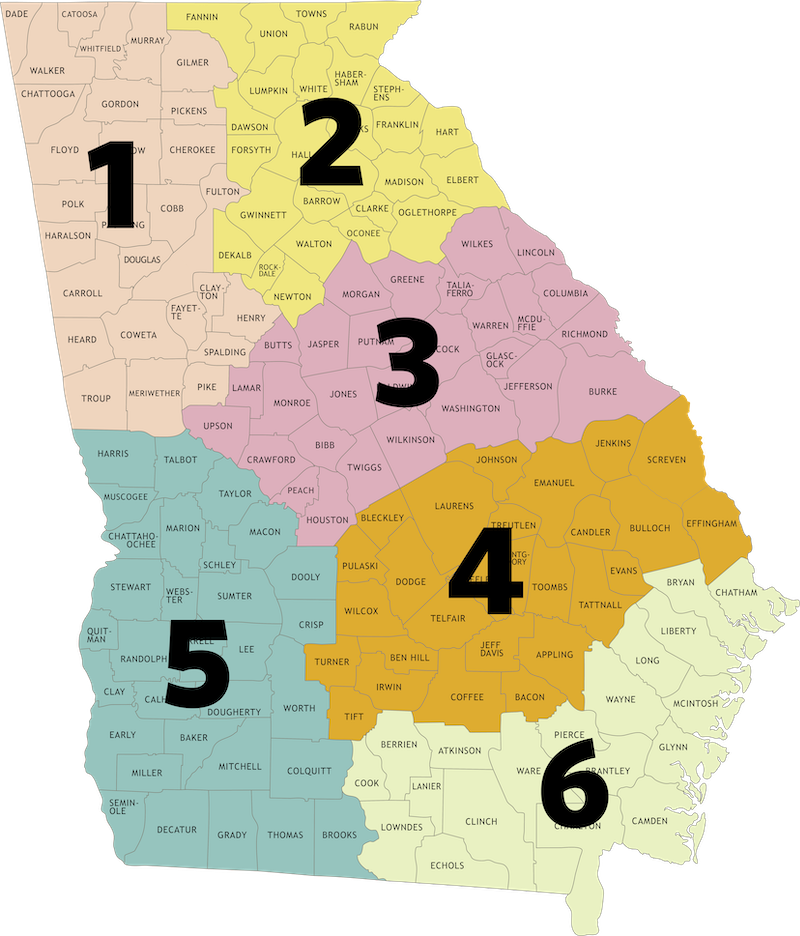Map of Regions by Number
