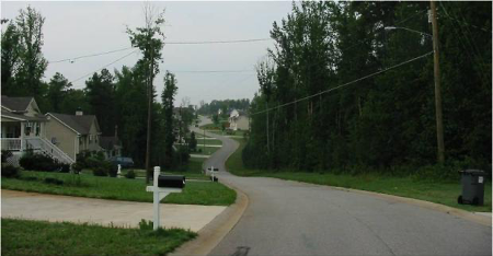 Road along neighborhood