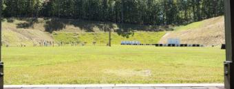View of shooting range lanes