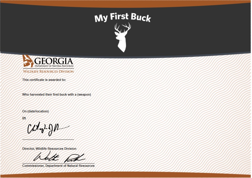 My First Buck Certificate
