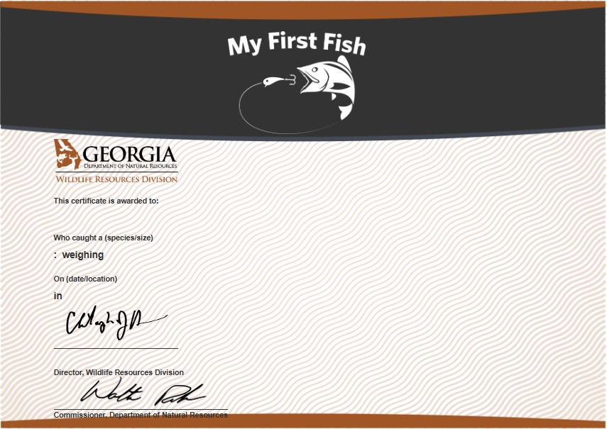 My First Fish Certificate