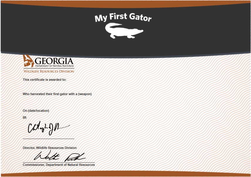 My First Gator Certificate