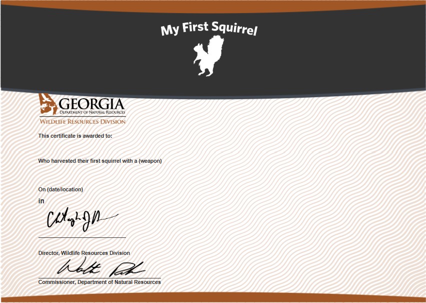 My First Squirrel Certificate