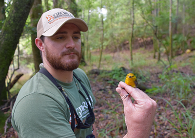 DNR Employee with Bird