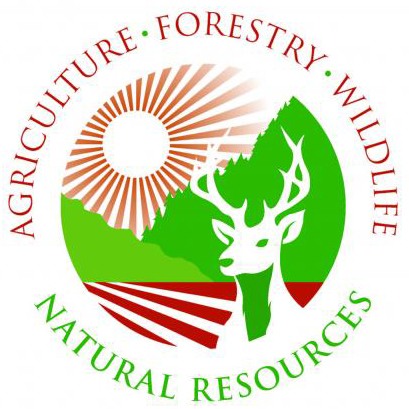Agroforestry logo, deer with sun in background