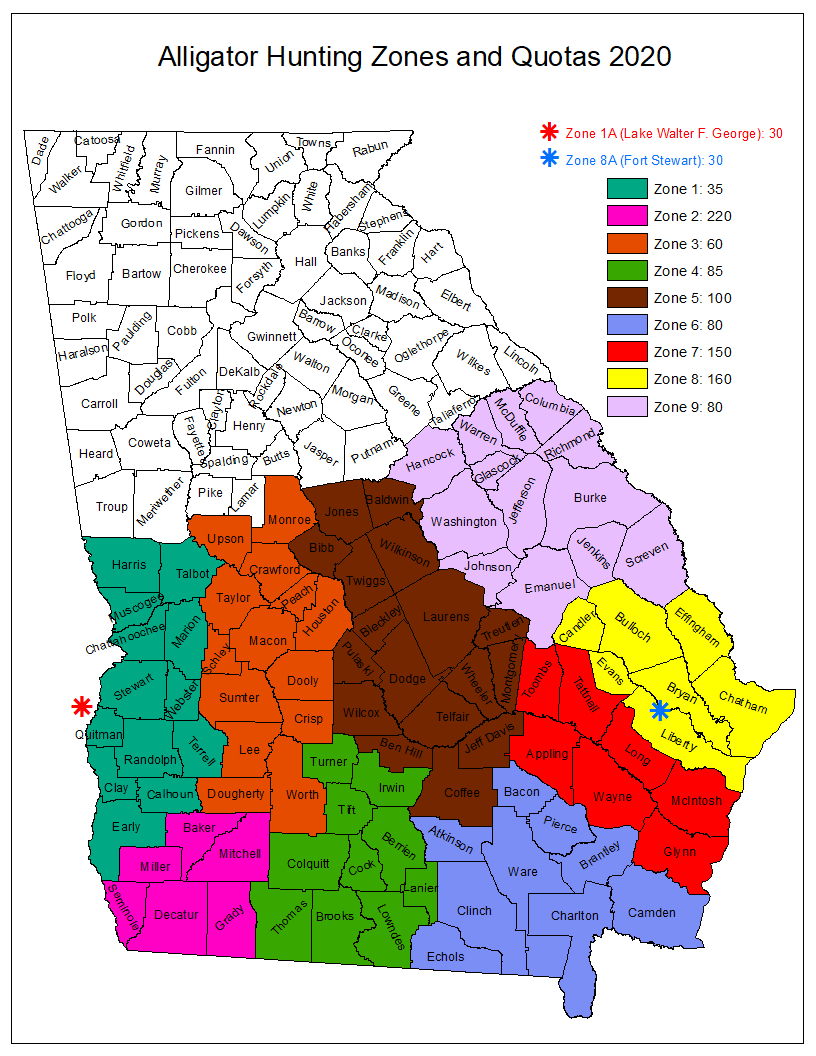 alligators in georgia map Alligator Hunting Season Regulations Department Of Natural