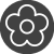 Flower outline in gray circle