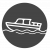 Outline of a boat on the waves